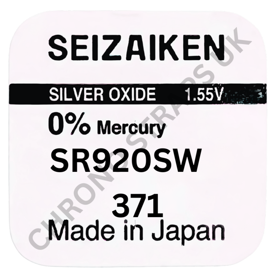 Seizaiken by Seiko 371 / SR920SW Silver Oxide Watch Battery | Chrono Straps UK