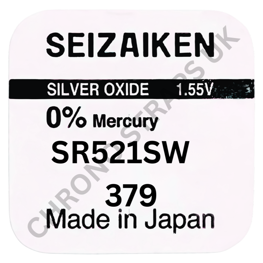 Seizaiken by Seiko 379 / SR521SW Silver Oxide Watch Battery | Chrono Straps UK