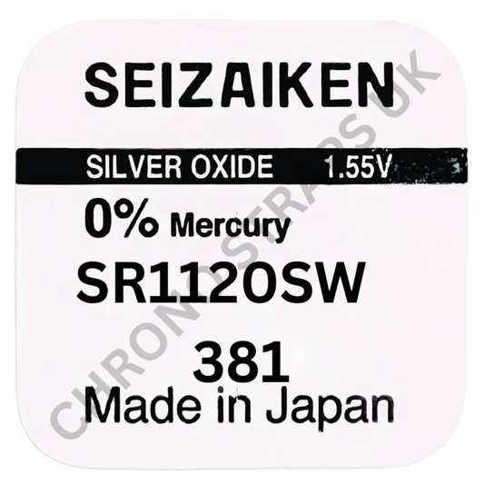 Seizaiken by Seiko 381 / SR1120SW Silver Oxide Watch Battery | Chrono Straps UK