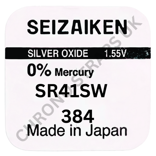 Seizaiken by Seiko 384 / SR41SW Silver Oxide Watch Battery | Chrono Straps UK