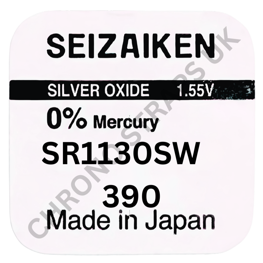 Seizaiken by Seiko 390 / SR1130SW Silver Oxide Watch Battery | Chrono Straps UK