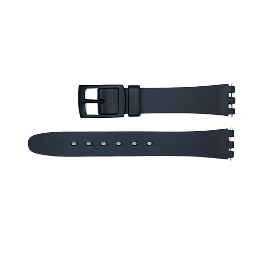 14mm Swatch Compatible Black Watch Strap | Chrono Straps UK