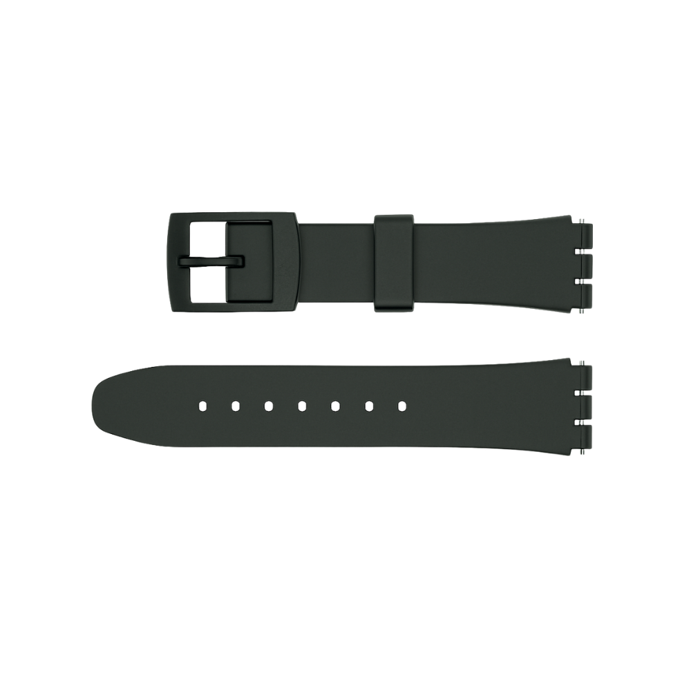 17mm Swatch Compatible Black Watch Strap | Chrono Straps UK