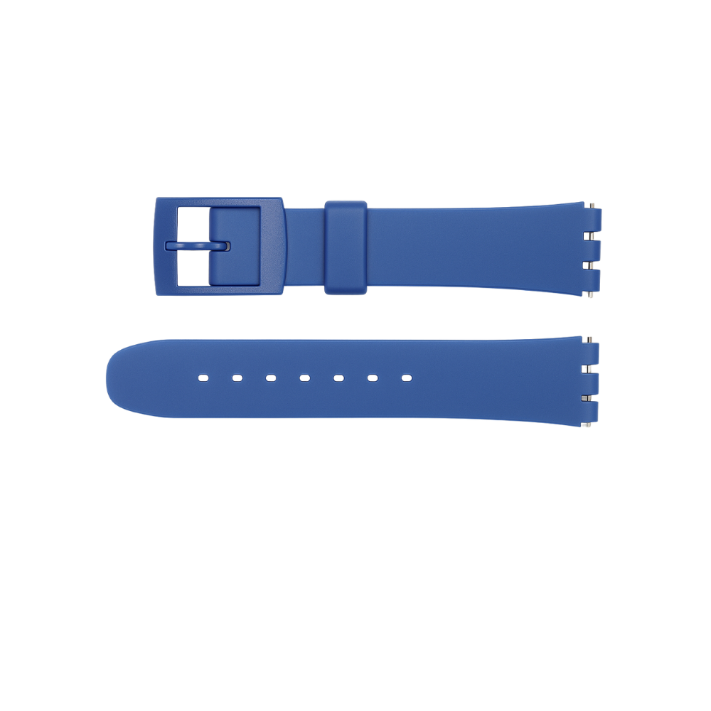 17mm Swatch Compatible Blue Watch Strap | Chrono Straps UK