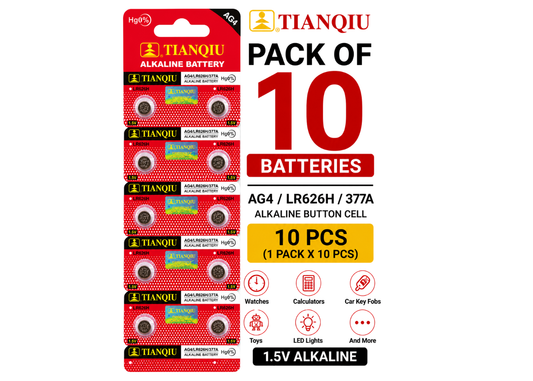 AG4 LR626 LR626H 377 377A SR626SW Watch Batteries – Pack of 10 20 30 50