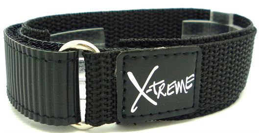 X-Treme 16mm Hook & Loop Nylon Watch Strap - Black | Chrono Straps UK