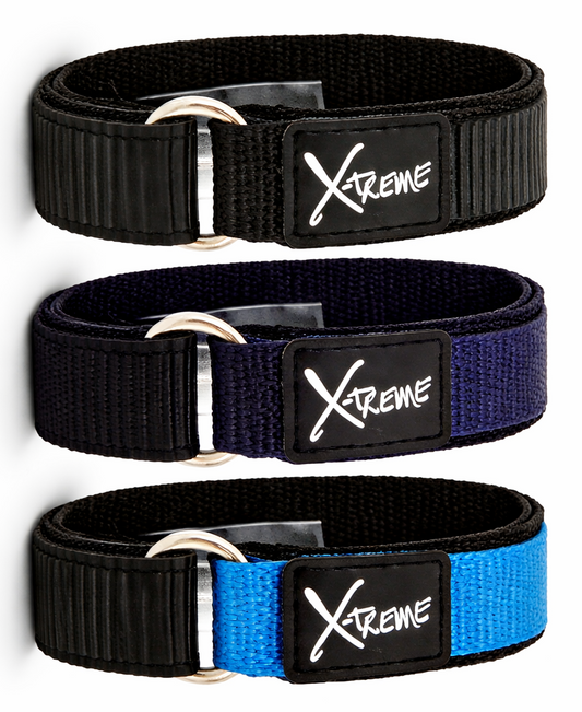 X-Treme 16mm Hook & Loop Nylon Watch Strap - Black, Dk Blue, Lt Blue | Chrono Straps UK