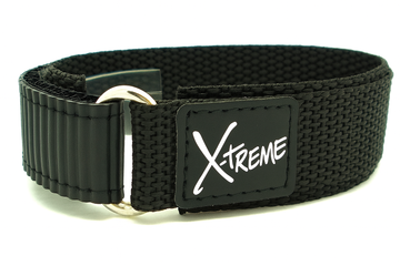 X-Treme 20mm Hook & Loop Nylon Watch Strap - Black | Chrono Straps UK