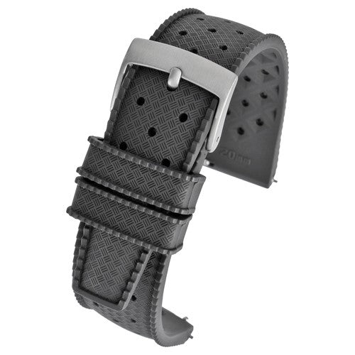 18mm Black Rubber\Resin Quick Release Watch Strap | Chrono Straps UK