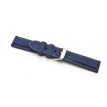18mm Blue Leather Divers / Rubber / Silicone Watch Strap | Chrono Straps UK