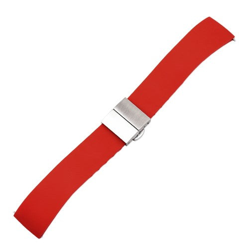 22mm Red Silicone Quick Release Watch Strap | Chrono Straps UK