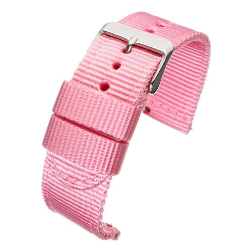 24mm Pink Nylon\Woven Quick Release Watch Strap | Chrono Straps UK