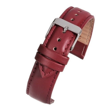 10mm Red Leather Budget Watch Strap | Chrono Straps UK