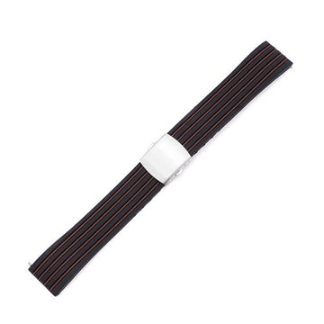 18mm Black/Brown Silicone Quick Release Watch Strap | Chrono Straps UK