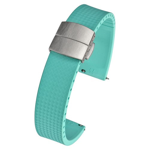 18mm Blue Rubber\Resin Quick Release Watch Strap | Chrono Straps UK