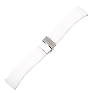 18mm White Silicone Quick Release Watch Strap | Chrono Straps UK