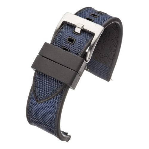 22mm Blue/Black Nylon\Woven Quick Release Watch Strap | Chrono Straps UK