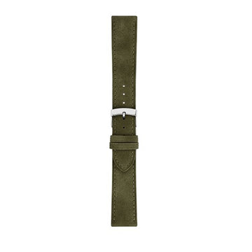 22mm Morellato Green Leather Watch Strap | Chrono Straps UK