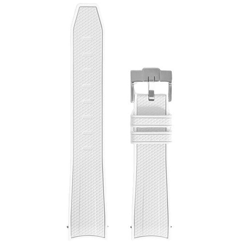 20mm White Silicone Curved End Watch Strap | Chrono Straps UK