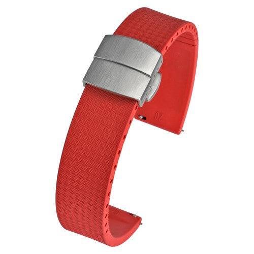 20mm Red Rubber\Resin Quick Release Watch Strap | Chrono Straps UK