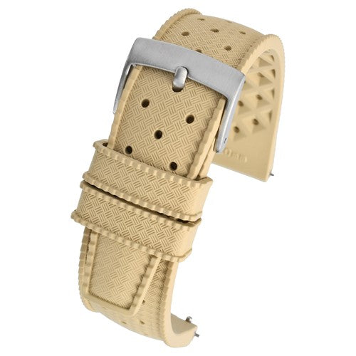 18mm Cream Rubber\Resin Quick Release Watch Strap | Chrono Straps UK