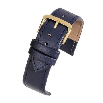 22mm Blue Leather Extra Long Watch Strap | Chrono Straps UK