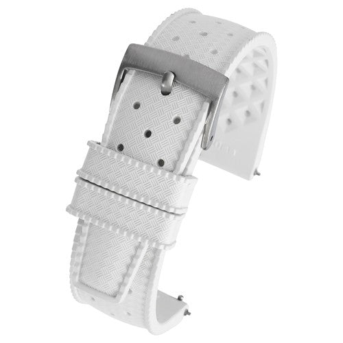 22mm White Rubber\Resin Quick Release Watch Strap | Chrono Straps UK