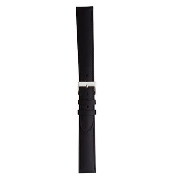 14mm Morellato Black Leather Watch Strap | Chrono Straps UK