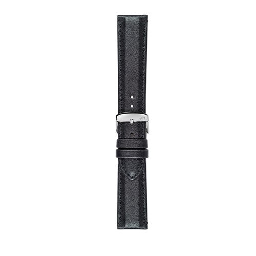 22mm Morellato Black Leather Watch Strap | Chrono Straps UK