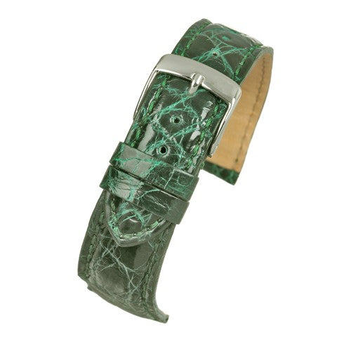 18mm Green Genuine Crocodile Exotic Leather Watch Strap | Chrono Straps UK