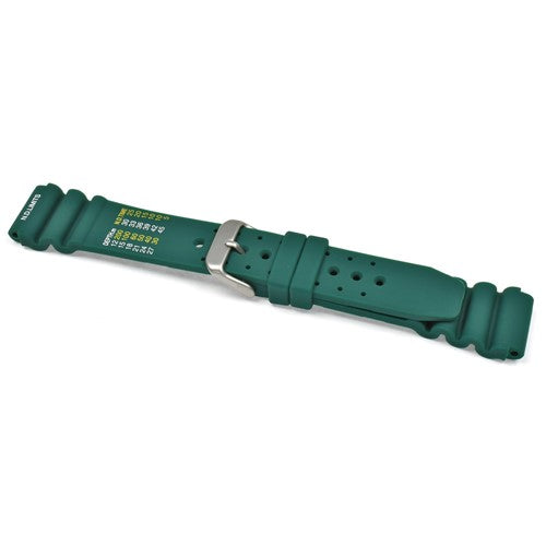 18mm Green Rubber\Resin Divers / Rubber / Silicone Watch Strap | Chrono Straps UK