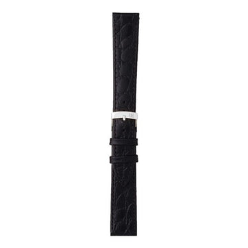 16mm Morellato Black Leather Watch Strap | Chrono Straps UK