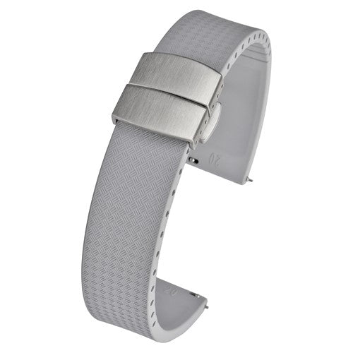 18mm Grey Rubber\Resin Quick Release Watch Strap | Chrono Straps UK