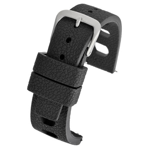 22mm Black Rubber\Resin Quick Release Watch Strap | Chrono Straps UK