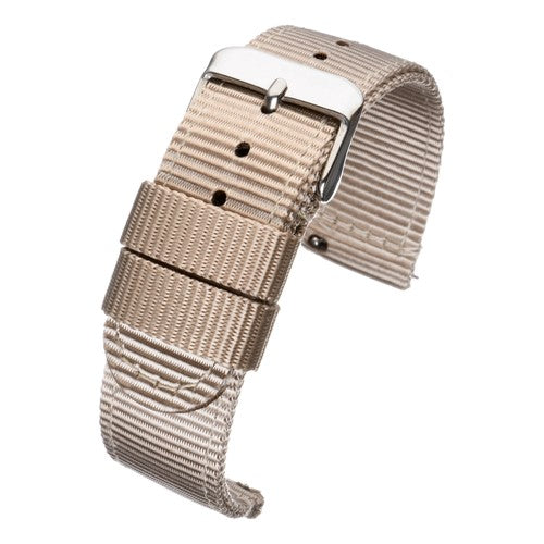 24mm Cream Nylon\Woven Quick Release Watch Strap | Chrono Straps UK