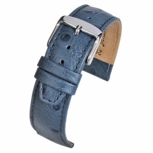 22mm Blue Leather Essential Watch Strap | Chrono Straps UK