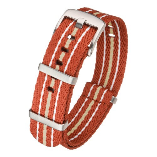 20mm Red/White Nylon\Woven Military Watch Strap | Chrono Straps UK