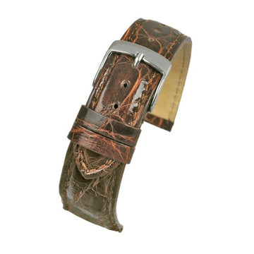 18mm Brown Genuine Crocodile Exotic Leather Watch Strap | Chrono Straps UK