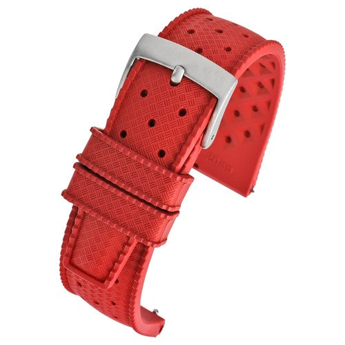 24mm Red Rubber\Resin Quick Release Watch Strap | Chrono Straps UK