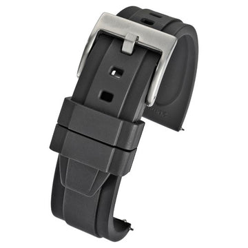 18mm Black Rubber\Resin Quick Release Watch Strap | Chrono Straps UK