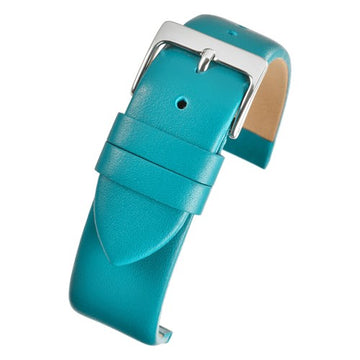 28mm Blue Leather Essential Watch Strap | Chrono Straps UK