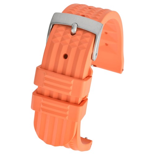 22mm Orange Rubber\Resin Quick Release Watch Strap | Chrono Straps UK