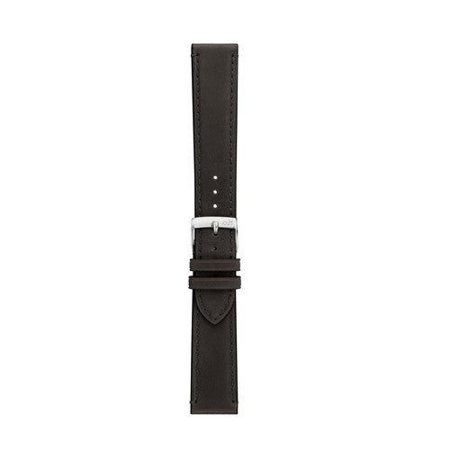 22mm Morellato Black Leather Watch Strap | Chrono Straps UK