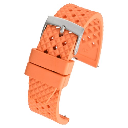20mm Orange Rubber\Resin Quick Release Watch Strap | Chrono Straps UK