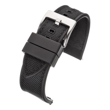 22mm Black Nylon\Woven Quick Release Watch Strap | Chrono Straps UK