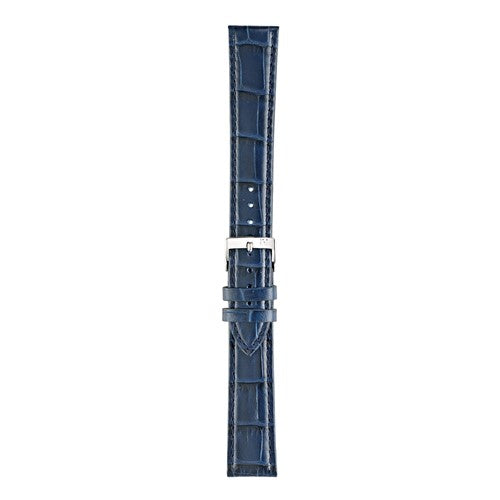 24mm Morellato Blue Leather Watch Strap | Chrono Straps UK
