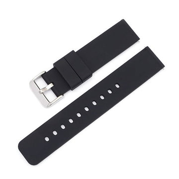 12mm Black Silicone Quick Release Watch Strap | Chrono Straps UK
