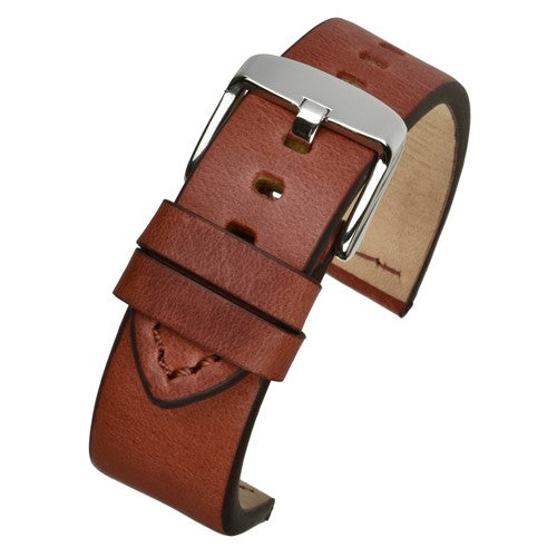 20mm Brown Leather Hand-made Watch Strap | Chrono Straps UK