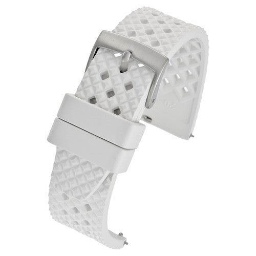 22mm White Rubber\Resin Quick Release Watch Strap | Chrono Straps UK