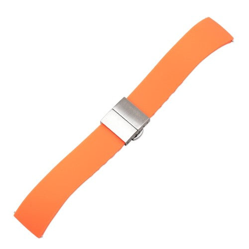 18mm Orange Silicone Quick Release Watch Strap | Chrono Straps UK
